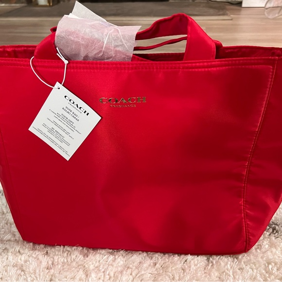 Coach Fragrance Red Tote Bag Travel Handbag Shopper Purse + freebies - Picture 12 of 15